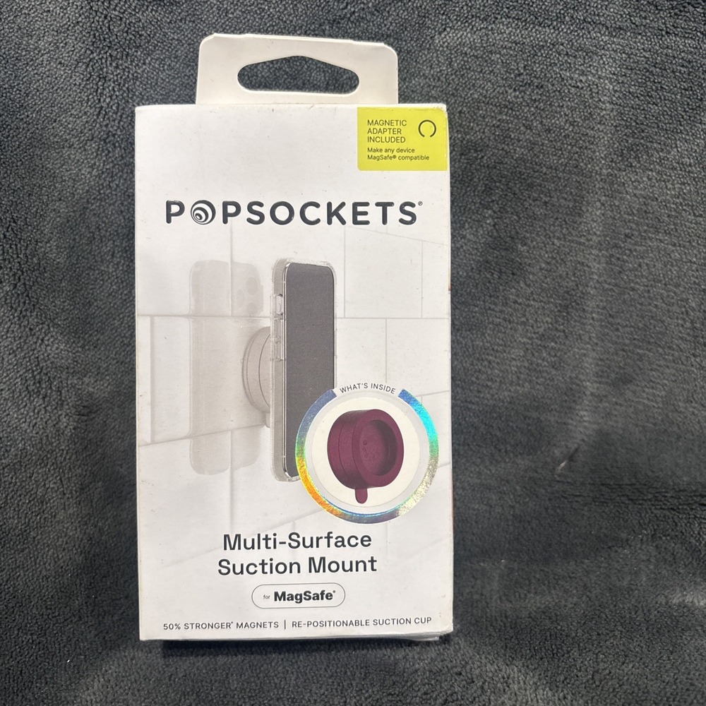 NEW PopSockets Magnetic Suction Phone Mount w/ MagSafe -Metallic Red Wine